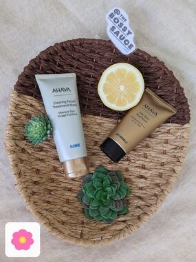 AHAVA Mask Duo: Clearing Facial Treatment Mask + 24K Gold Mud Mask NWT